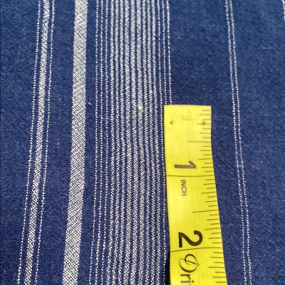 Harper Blue Flutter Sleeve Linen Blend Blouse with Tie Front Spring Summer - Picture 8 of 10